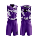 Purple basketball uniform with splashes