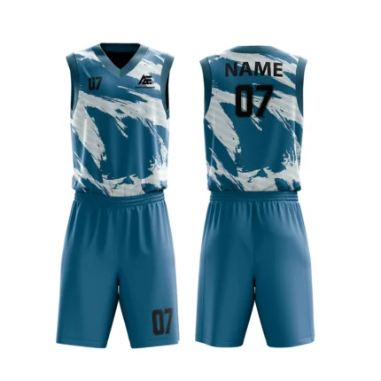 Teal basketball uniform with Splashes