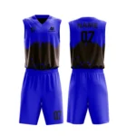 Blue and black basketball uniform custom with modern design