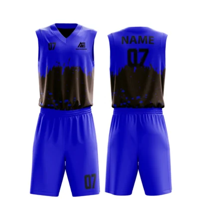 Blue and black basketball uniform custom with modern design