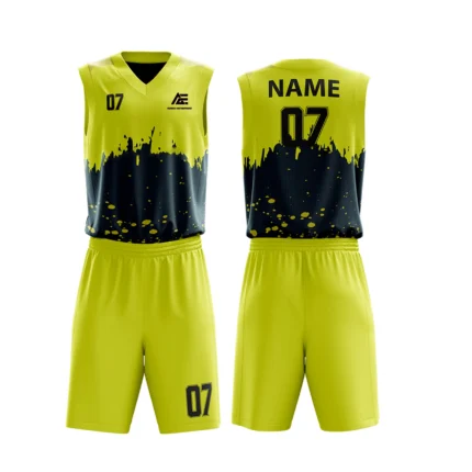 Yellow and black basketball uniform custom with modern design