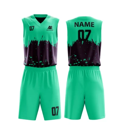 Teal and black basketball uniform custom with modern design