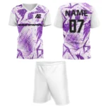 Custom white and purple field hockey uniform by Adrees Enterprises.