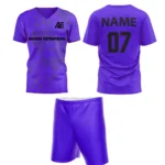 Custom field hockey uniform in purple with Adrees Enterprises branding.