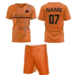 Custom field hockey uniform in orange with Adrees Enterprises branding.