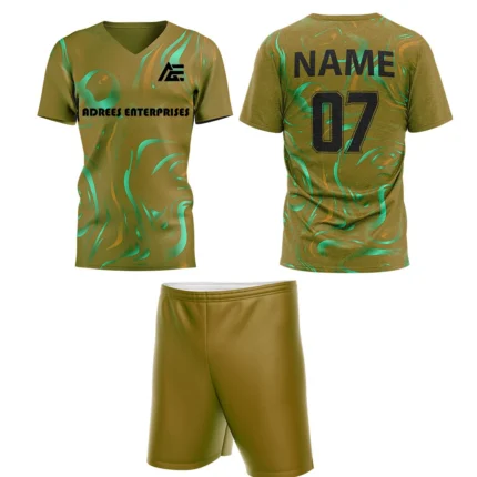 Olive green custom sports jersey with name and number 07