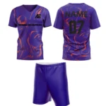 Purple and orange custom sports jersey with name and number 07