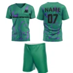 Green and purple custom sports jersey with name and number 07