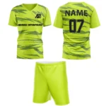 Custom field hockey uniform in neon yellow with black textured lines by Adrees Enterprises.