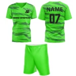 Custom field hockey uniform in green with black textured lines by Adrees Enterprises.