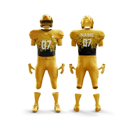 Custom American football uniform with yellow and black design