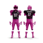 Magenta football uniform with black and magenta splatter graphics.