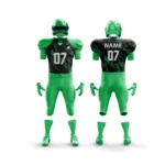 Green football uniform with black and green splatter design.