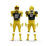 Custom football uniform with yellow and black design