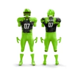 Custom football uniform with green and black design