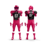 Custom football uniform with pink and black design