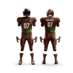 Brown American football uniform with modern green accents.