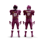 Maroon American football uniform with lime green abstract details.