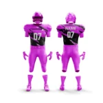 Purple American football uniform, stylish front and back view.