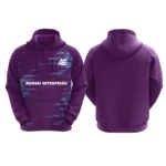 Purple hoodie with blue abstract pattern and Adrees Enterprises logo on the front.
