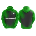 "Green hoodie with gradient black design by Adrees Enterprises"