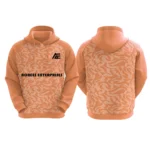 Custom orange hoodie with Adrees Enterprises logo
