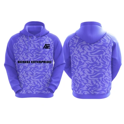 Custom purple hoodie with Adrees Enterprises logo