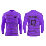 Custom purple ice hockey jersey by Adrees Enterprises featuring personalized name and number on the back.