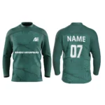 Custom ice hockey jersey in green color by Adrees Enterprises with personalized name and number