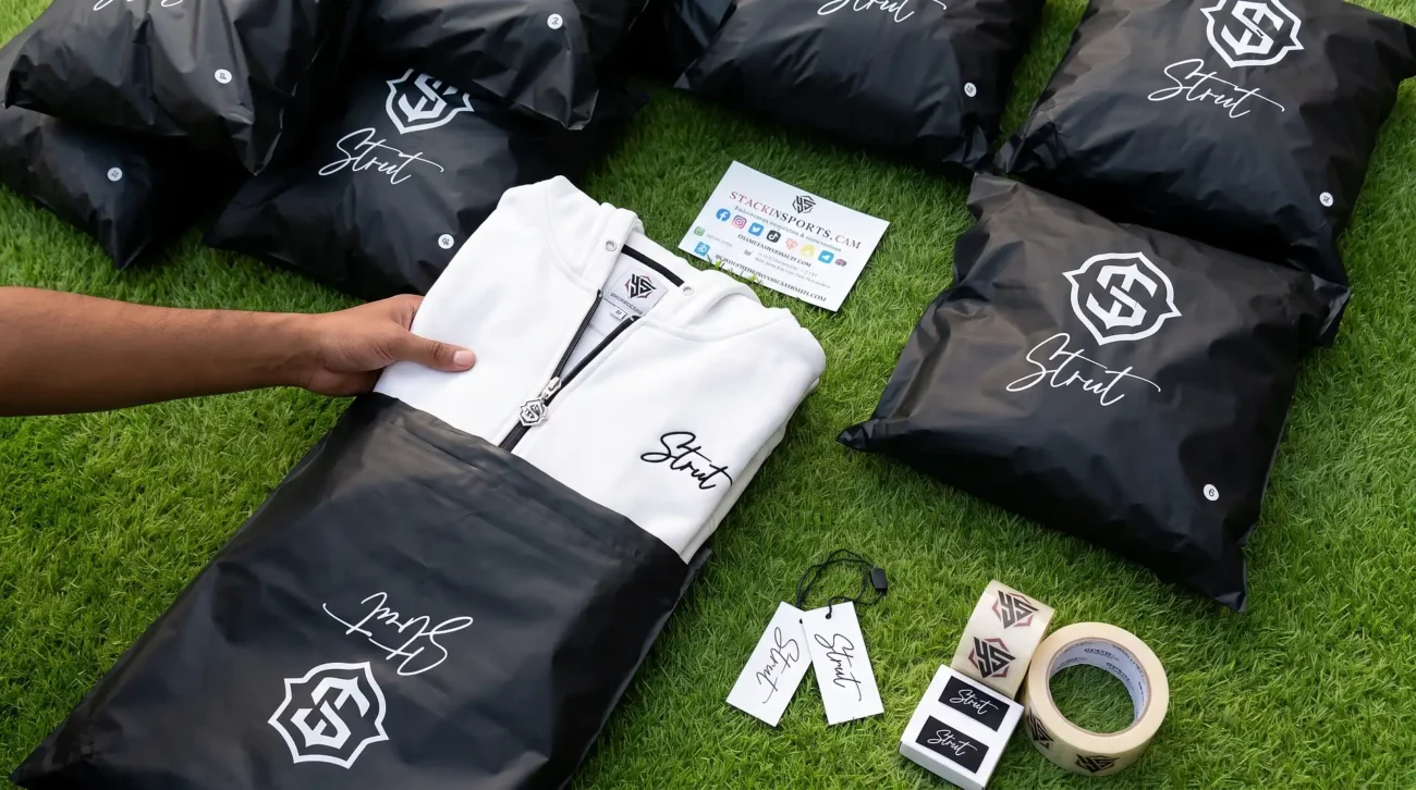 Private label hoodie packaging and garment branding